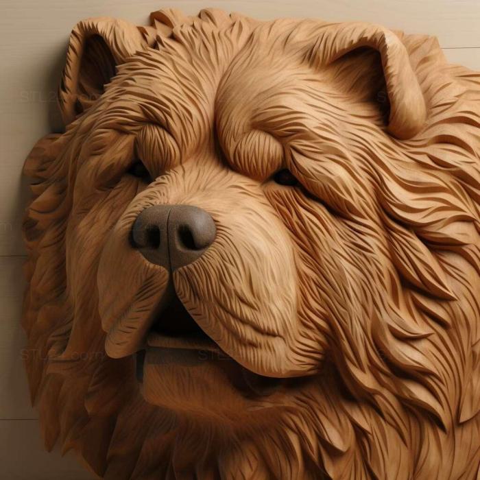 Nature and animals (Chow chow dog 3, NATURE_5279) 3D models for cnc